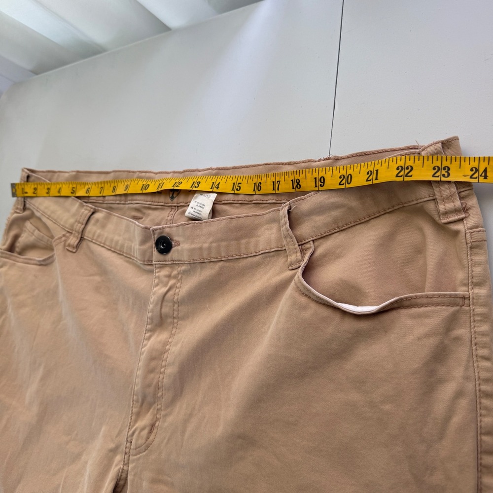 Oak Hill Straight Fit Khaki Chino Pants Mens 50x27 Tan Stretch Cotton DXL - Picture 6 of 12